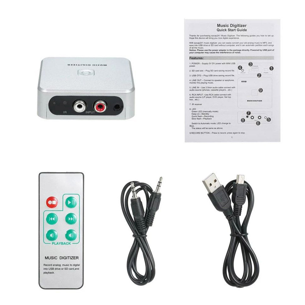 EZCAP 241 Music Digitizer Audio Collection Box Analog Audio to Digital Converter with 3.5mm Audio Interface EZCAP 241 Music Digitizer Audio Collection Box Analog Audio to Digital Converter with 3.5mm Audio Interface